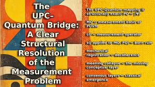 The UPC–Quantum Bridge: A Clear Structural Resolution of the Measurement Problem