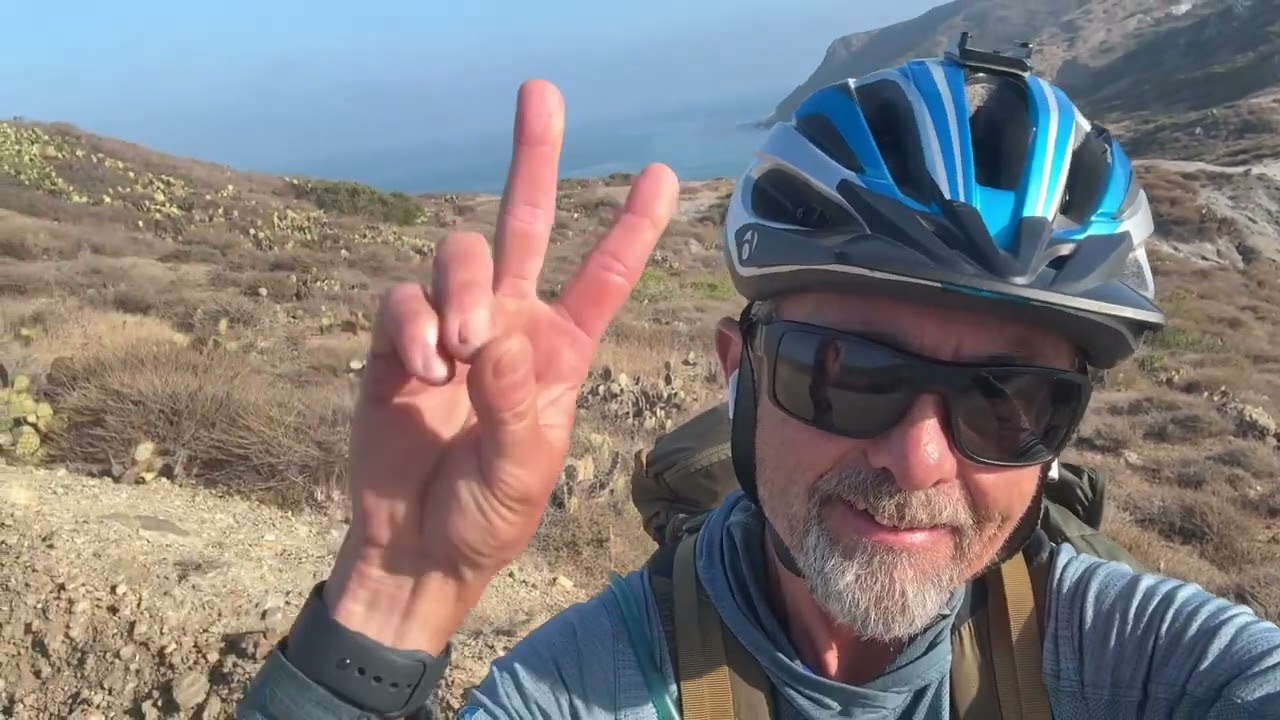 ￼Catalina mountain biking from Two Harbors to Avalon camping at Little Harbor