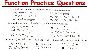 Functions: Domain, Composite, One-to-One, Even & Odd, Quadratic Inequalities and Quadratic Functions
