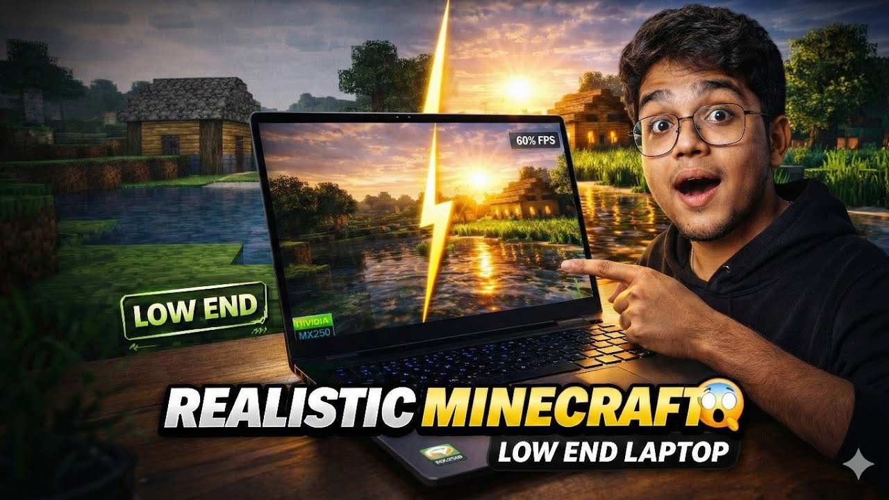 How to Play Minecraft Java FREE🔥on Low End Laptop with Realistic Graphics SK Launcher + Shaders Guid