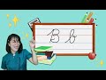 Learning cursive writing letter bb