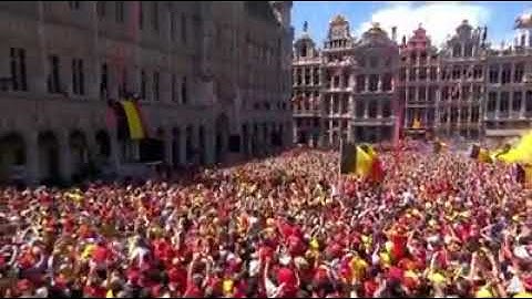 The Belgium football team celebrate their second place with some techno!