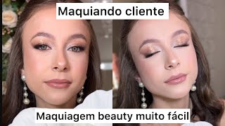 Maquiando cliente:Maquiagem Beauty muito fácil.​@dianasouza7132#makeup #maquiandocliiente