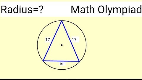 Find the circumradius of an isosceles triangle of side 17, 17, 16 units      I Math Olympiad I