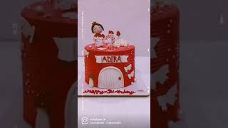 Red Cake for Baby Girls Birthday || Fairy theme cake