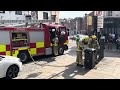 Appliance and crew tackle bin fire outside old no 7 bar focus wales 2024