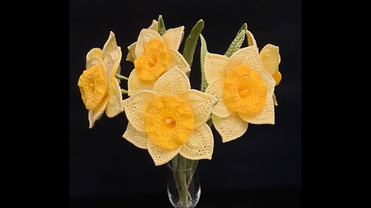 Crochet Yellow Daffodil step by step/Narcisa galbena crosetata pas cu pas