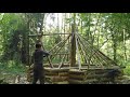 bushcraft. shelter in the forest. chimney.