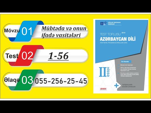 Azərbaycan dili / Test toplusu / Cümlə üzvləri / Mübtəda və onun ifadə vasitələri