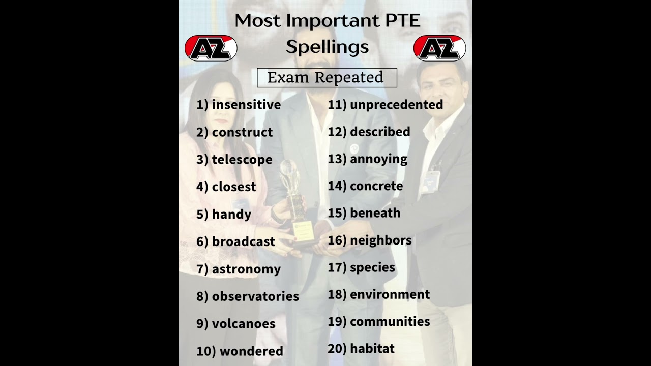 Spellings PTE || #pte #englishlanguagetest #abroadzone #listening #onlinepte #australia #canada
