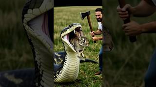 🔥 "Man Saves Rabbit 🐇 From Giant Snake 🐍 With One Brave Swing!" 💪 #shorts #animals #rescue #viral