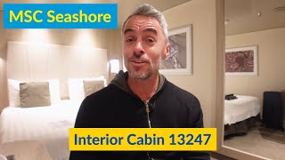 MSC Seashore Interior Stateroom 13247: Full Walking Tour & Review