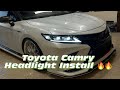 Toyota Camry Headlight tear down and Installation removal of oem lights and partial bumper #8thgen