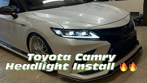 Toyota Camry Headlight tear down and Installation removal of oem lights and partial bumper #8thgen