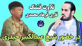 بهترین تلاوت قاری افغانی، قاری فرهاد محمدی در حضور قاری شیخ عبدالکبیر حیدری | مقلد محمود شحات انور