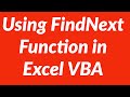 Using Find and FindNext Functions in VBA