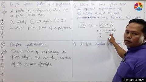 MAHTS X 3001A FACTORIZATION DEFINE PRIME FACTOR,FACTORIZATION,REPLACEMENT FORMS, CYCLIC EXPRESSION