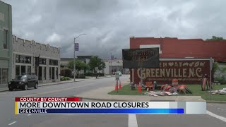 Downtown Greenville construction delayed due to weather; businesses remain open