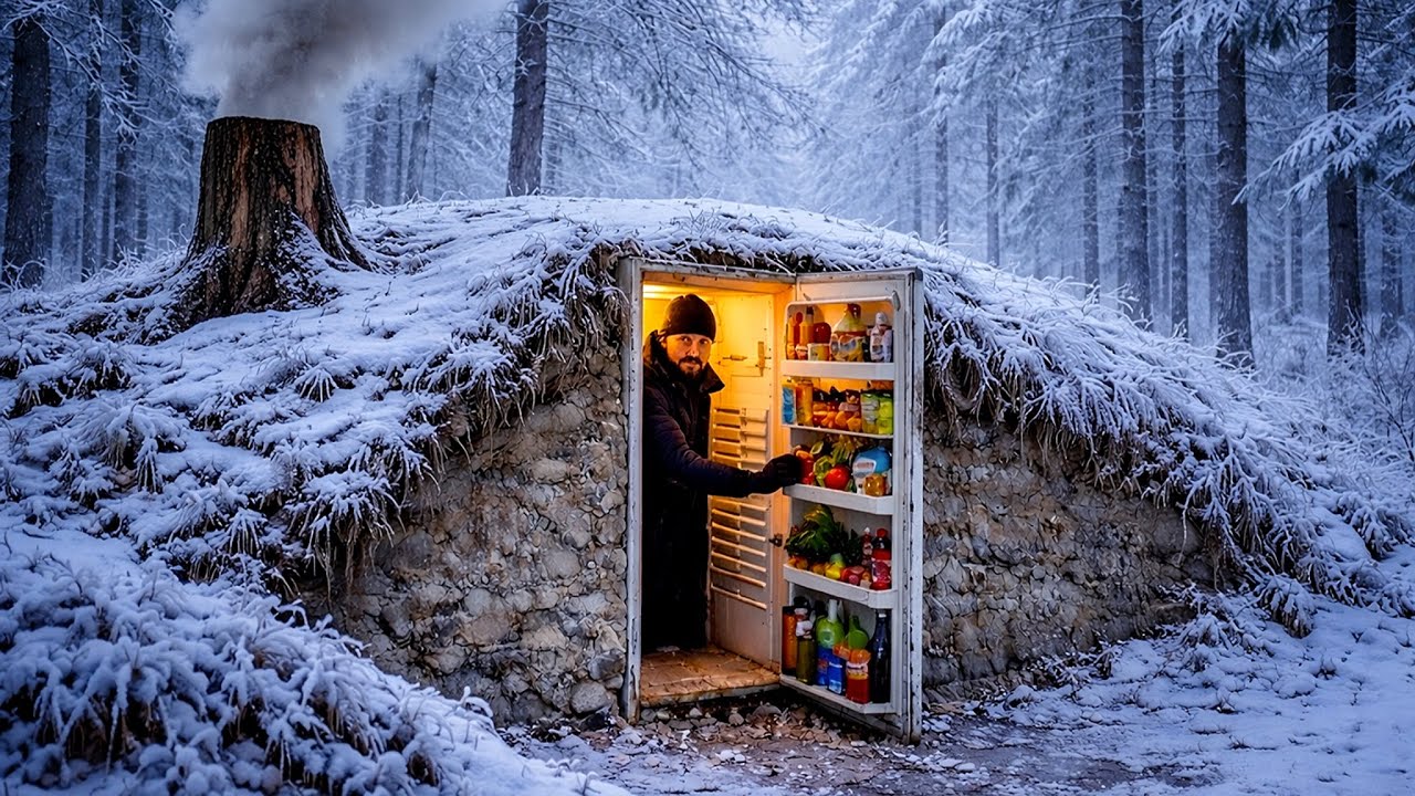 Building a Secret Hideout in a Refrigerator | Survival Skills
