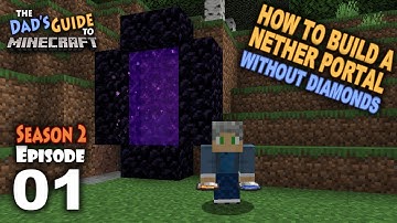 Survival Minecraft - How To Build A Nether Portal (without Diamonds)