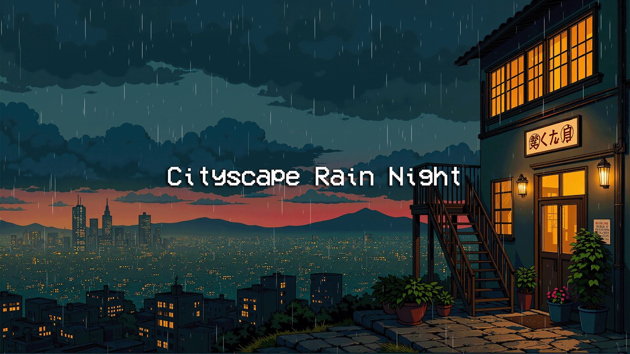 Cityscape Rain Night 💦 Chill Hip Hop for Relaxation, Stress Relief and Sleep Well ️🎶 Lofi Rhythms