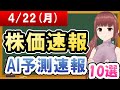 【まだ買える！明日の株価予想】2024年04月22日(月)の株価速報AI予測速報【金十字まどか】