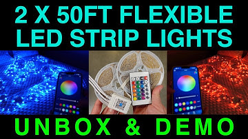 RGB LED Strip Lights Bluetooth Music Sync App Control by TJOY Unboxing Demo Review