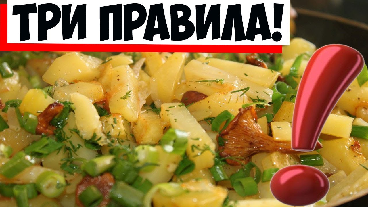 Как приготовить картошку с лисичками на сковороде, чтобы не были горькими и резиновыми!