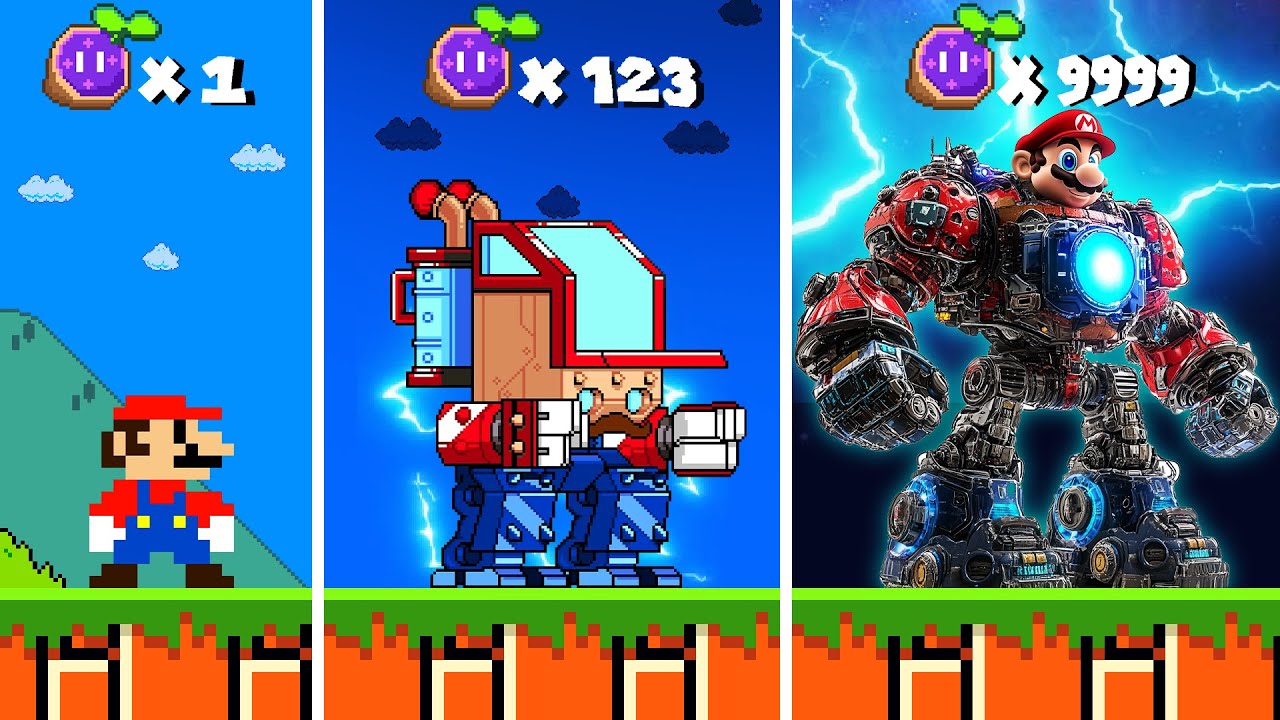 Mario become ROBOT with Every Seed Powerups - YouTube