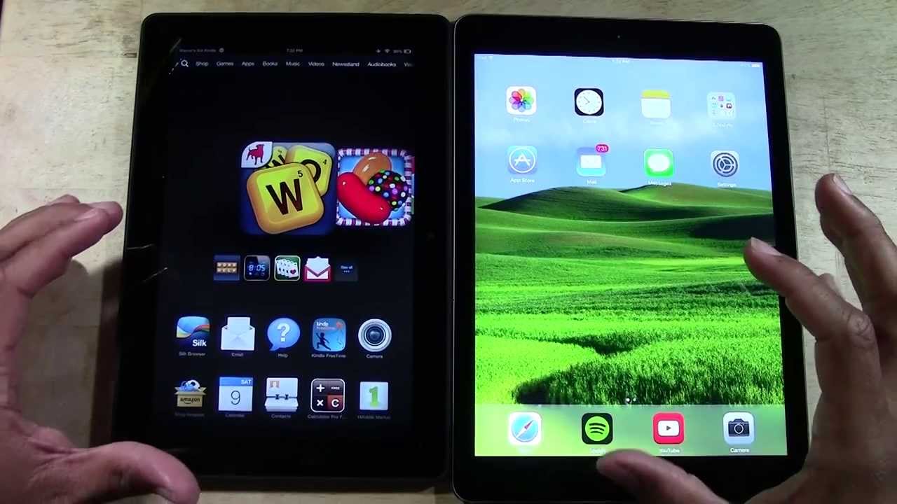 Kindle Fire Hdx 8 9 Vs Ipad Air Screen And Size Comparison