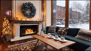 Cozy Winter Escape: Fireplace Ambience with Jazz Music for Study and Relaxation