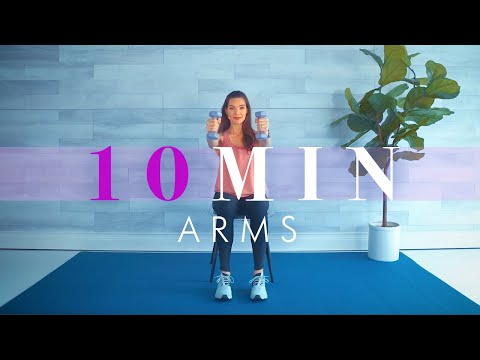 Chair Exercises for Seniors // 10 Minute Arm Workout w/ Dumbbells