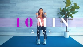 Chair Exercises for Seniors // 10 Minute Arm Workout w/ Dumbbells