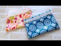 すぐできるフラットポーチの作り方★マスクケース★kcoton★ How to make an easy zipper pouch