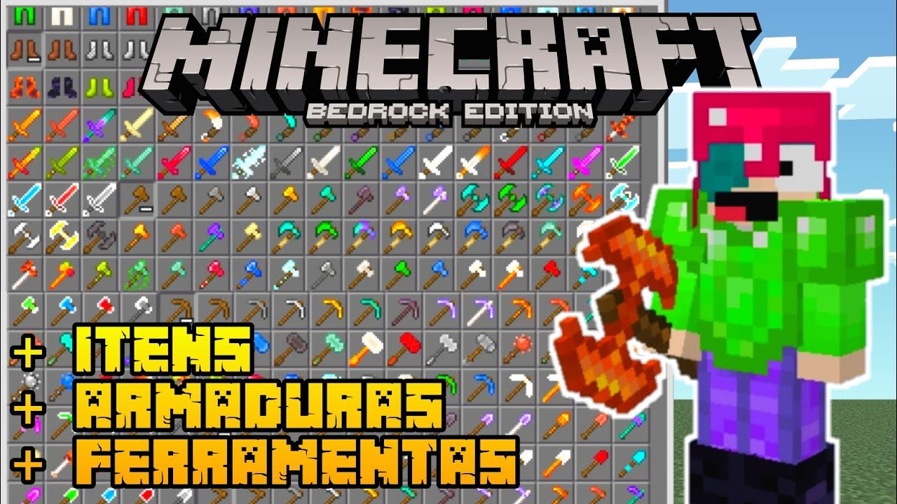 Saiu MELHOR Addon SURVIVAL De Ferramentas e Armaduras Para Minecraft PE ...