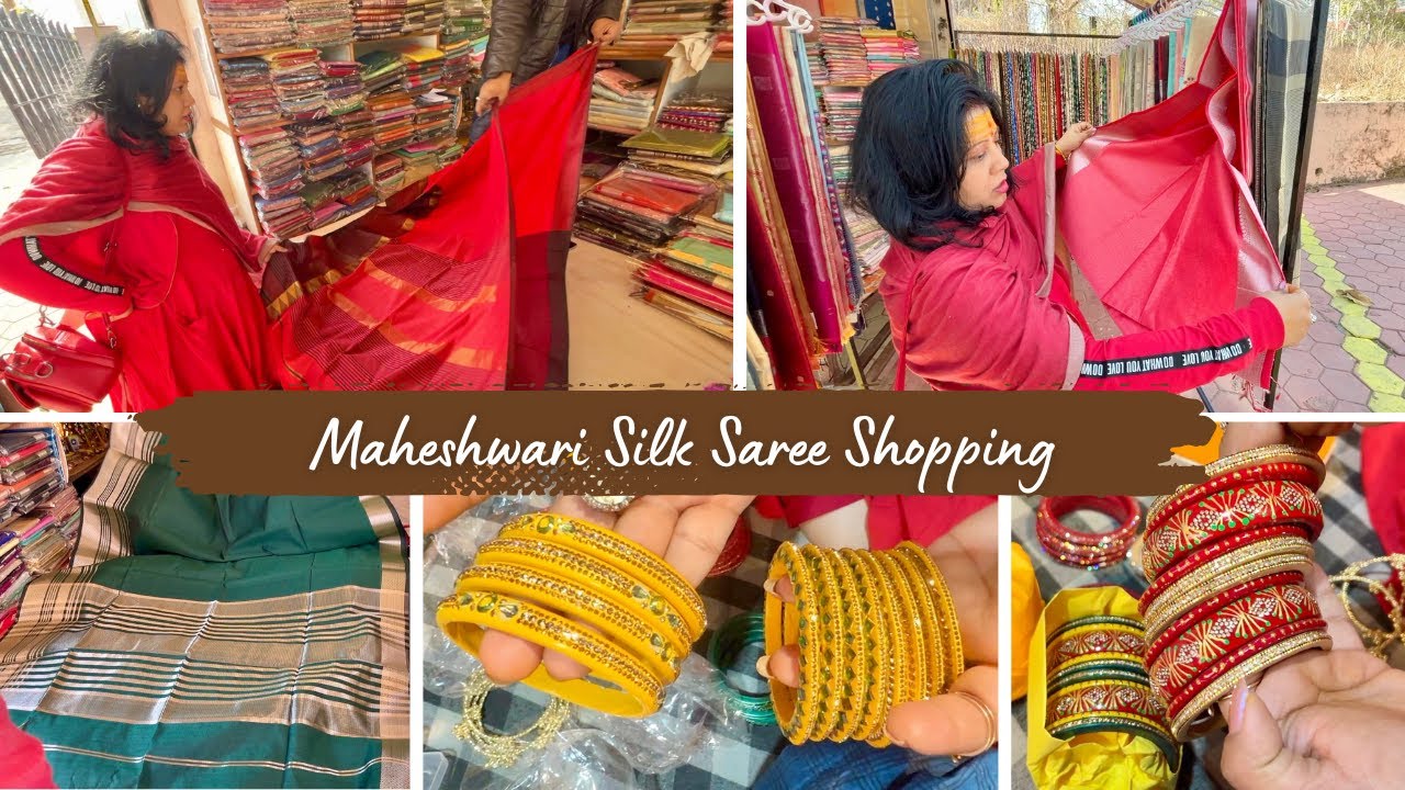 Maheshwari Silk Saree Shopping Itne Sashte Mein & Huge Lakh Chudi Bangles Shoppong In Omkareshwar
