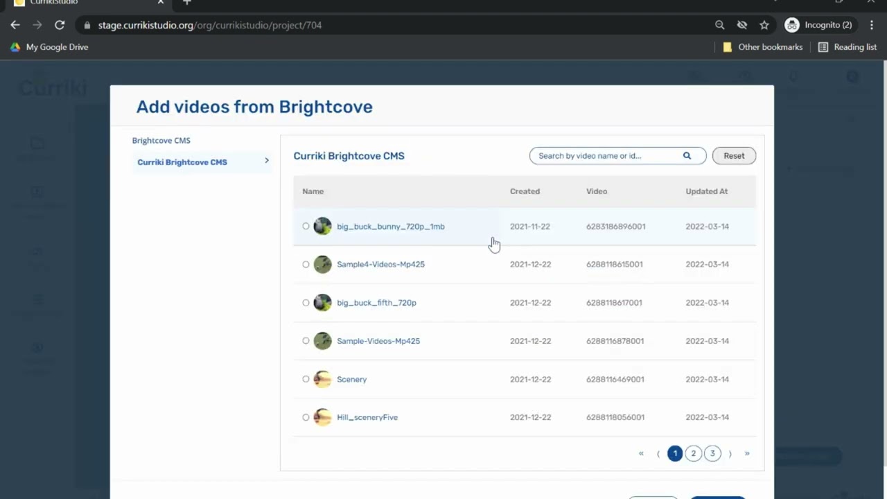 How To Use a Brightcove video in CurrikiStudio