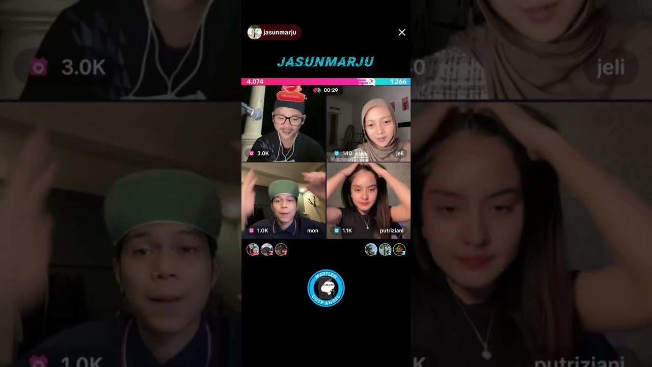 LIVE TIKTOK JASUNMARJU, REMON, PUTRIZIANI, DAN JELI PART2