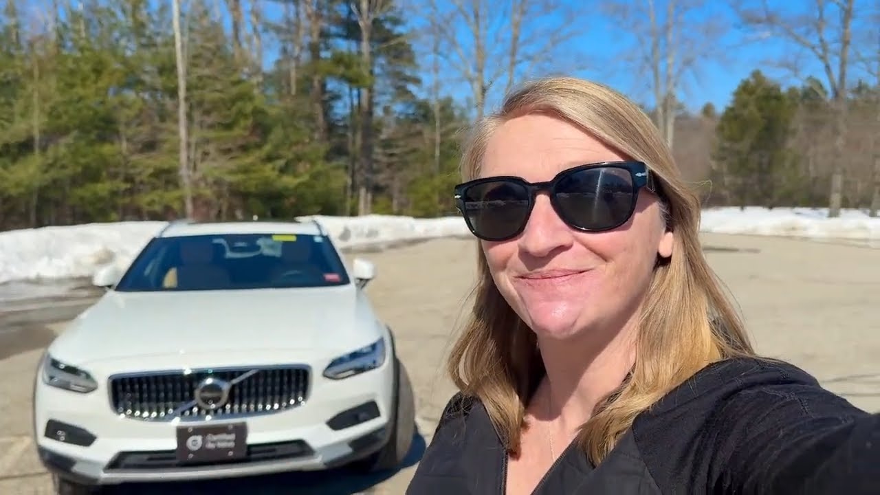 2025 Volvo V90 Ultra with Amber leather interior - walkaround with Heather