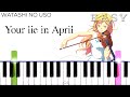 Your Lie In April OST Watashi No Uso EASY Piano Tutorial 