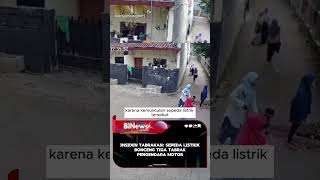 Insiden Tabrakan Sepeda Listrik Bonceng Tiga Tabr