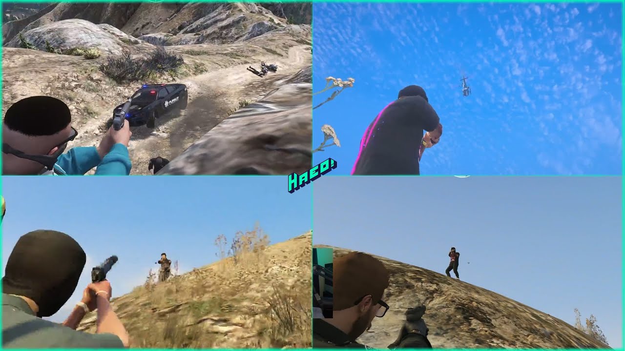 Chang Gang vs Police Shootout at Mt. Chiliad (Multi POVs)