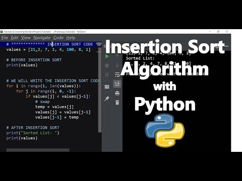 InsertionSort Algorithm Explained, With Python Implementation - YouTube