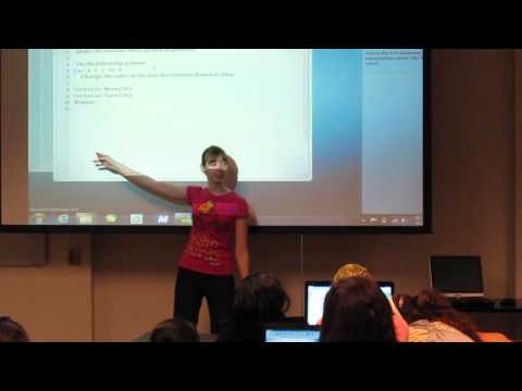 Ashley Myers teaching programming to 6-8 grade girls