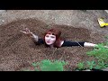 Quicksand girl sinking in quicksand in real life