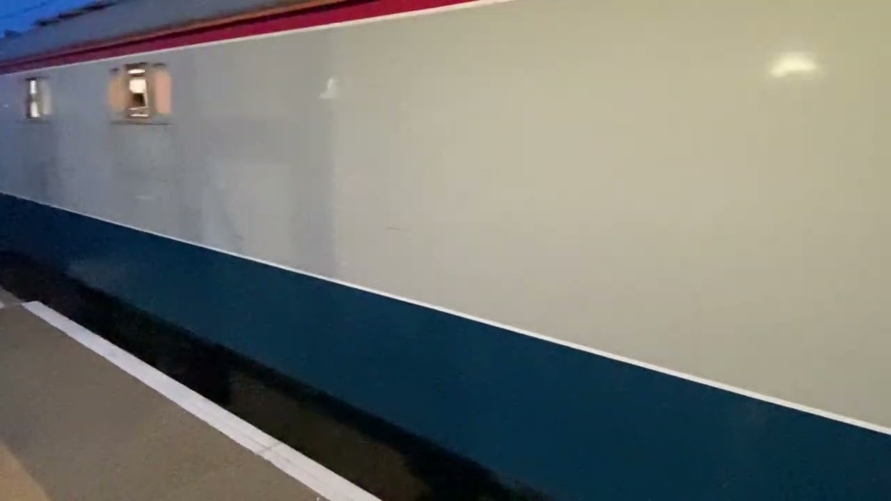 90021 ‘Donald Malcolm’ departs Peterborough leading ‘The Last Chance’ Rail tour 1Z24 8/4/23 20:02pm