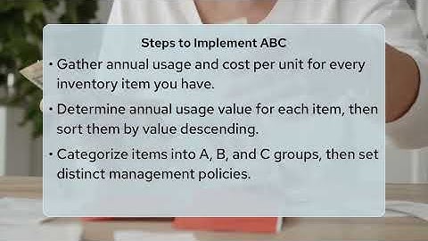How To Implement ABC Inventory Classification?