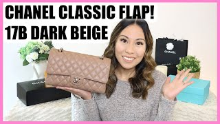 CHANEL 17B DARK BEIGE ML CLASSIC FLAP! | LuxHandbagLover | CHANEL DARK BEIGE  VS BEIGE CLAIR - YouTube