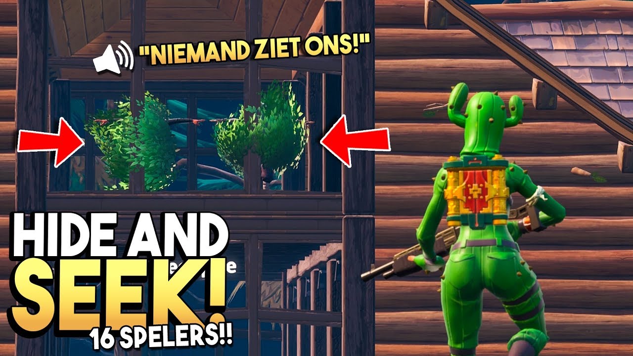 *MEGA BOOMHUT* HIDE AND SEEK met 16 SPELERS! - Fortnite Creative (Nederlands)