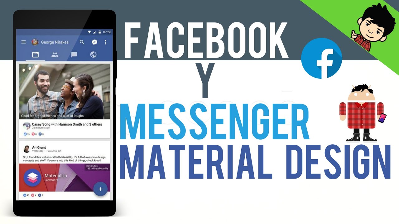 Facebook y Messenger Material Design - YouTube